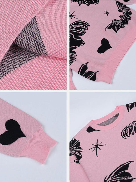 Dark Bat Knit Sweater - Anagoc