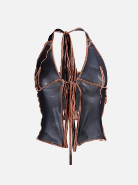 Sexy Mesh Backless Vest - Anagoc