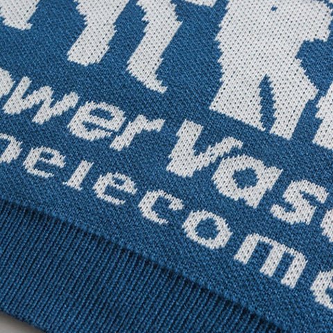 Crowd Print Knitted Sweater - Anagoc
