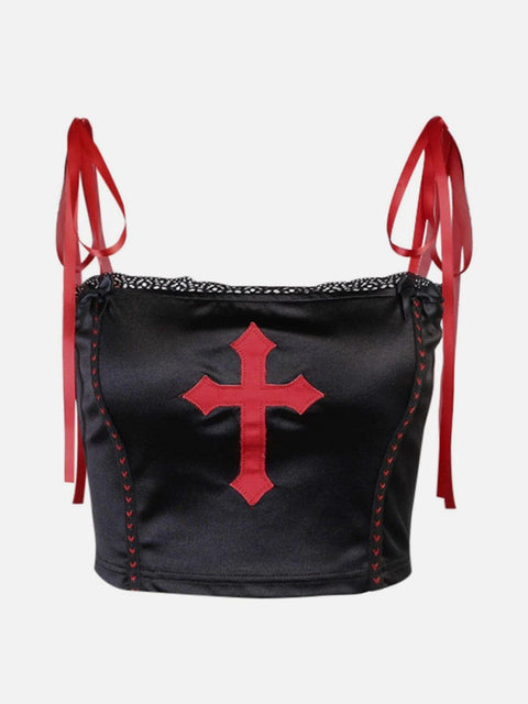 Cross Print Vest - Anagoc