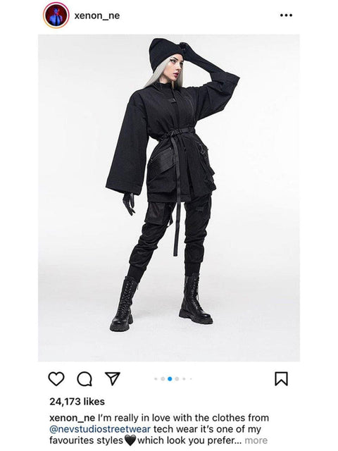 Cyberpunk Dark Ninja Cardigan Jacket - Anagoc