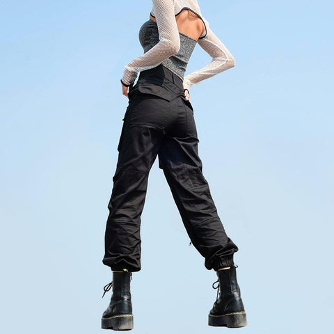 Asymmetrical Multi Pockets Cargo Pants - Anagoc