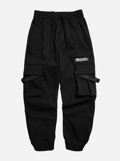 Ribbons Pockets Function Cargo Pants - Anagoc