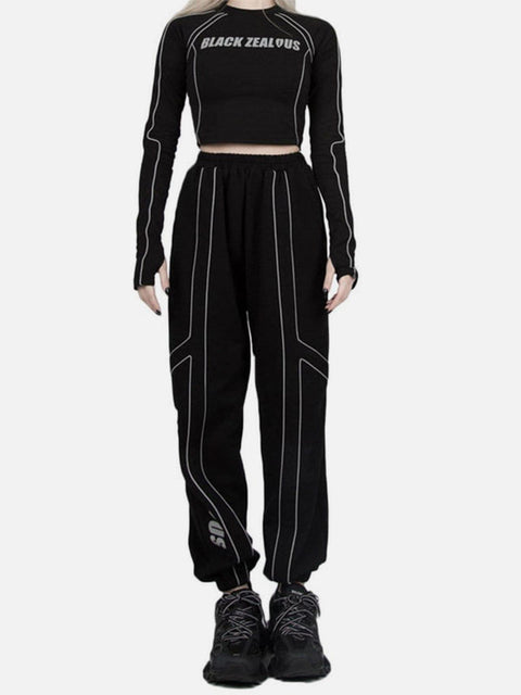 Reflective Letters Pants - Anagoc