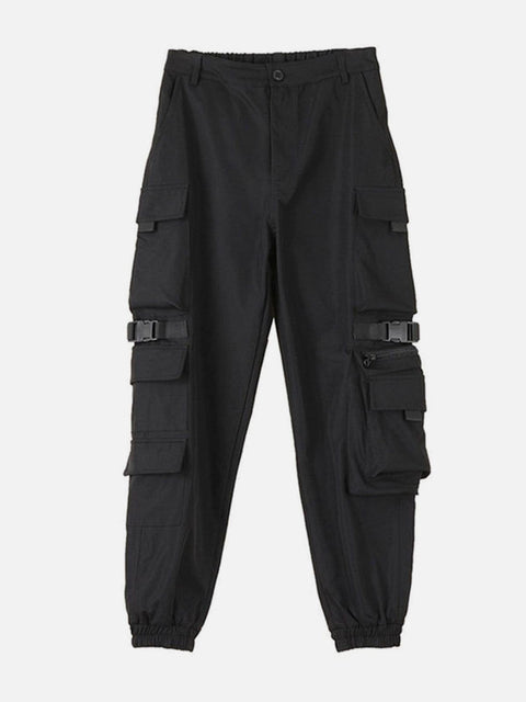 Buckle Pocket Cargo Pants - Anagoc