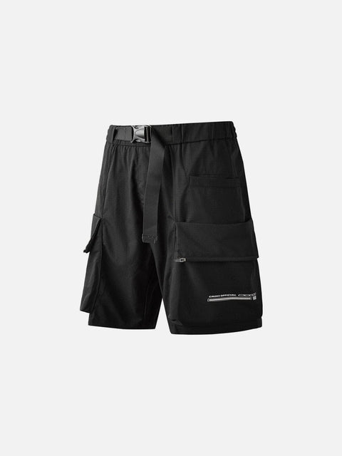 Combat Patchwork Pockets Nylon Shorts - Anagoc