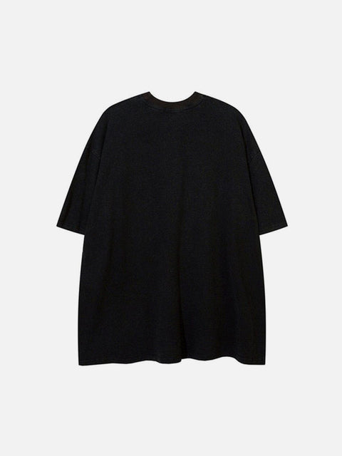 Blurred Letters Washed Graphic Tee - Anagoc