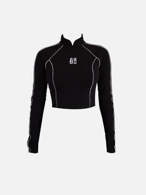 Cyberpunk Reflective Embroidery Long Sleeve T Shirt - Anagoc