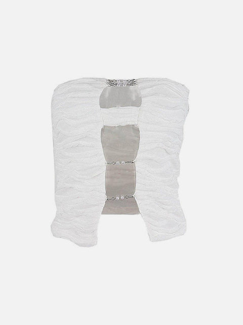 Sexy Hottow Out Folds Vest - Anagoc