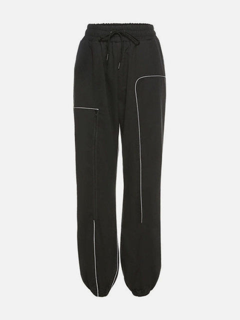 Irregular Reflective Strips Pants - Anagoc