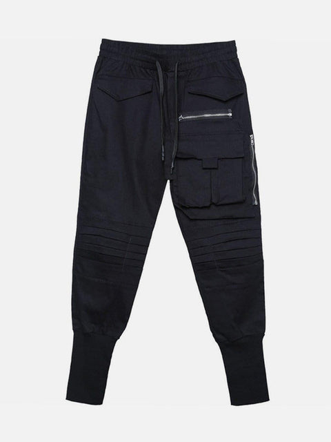 Dark Removable Pocket Cargo Pants - Anagoc