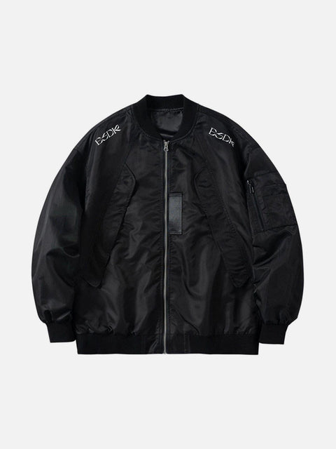 Metallic Light Hidden Zipper Pocket Jacket - Anagoc