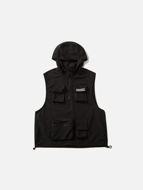 Half Zipper Hood Vest - Anagoc