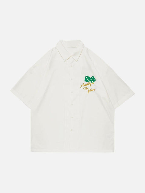 Dark Sieve Embroidery Shirt - Anagoc