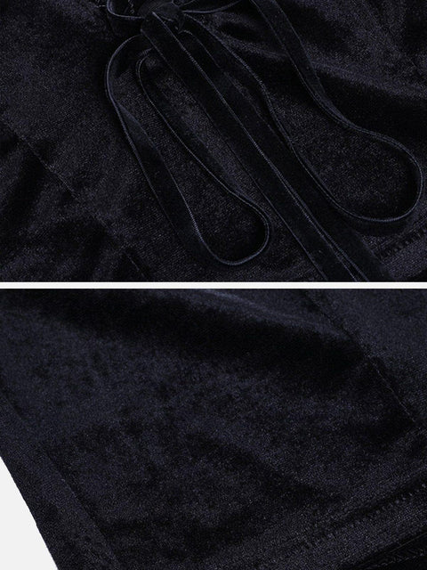 Tie Rope Lantern Sleeve T Shirt - Anagoc