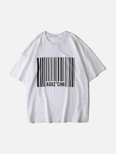 Barcode Cotton Graphic Tee - Anagoc