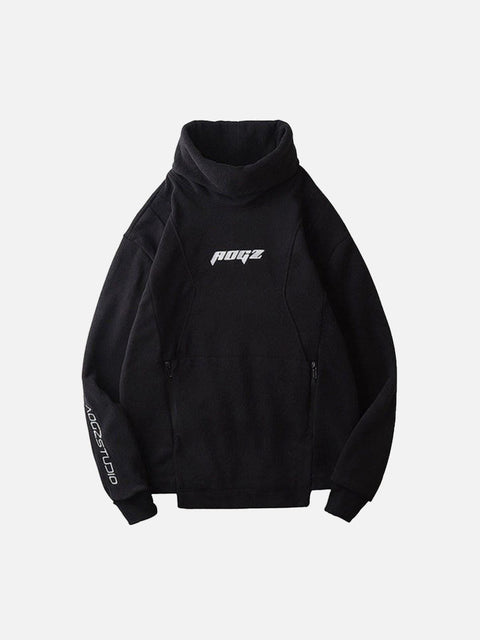 Polar Fleece Turtleneck Hoodie - Anagoc