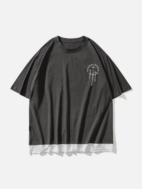 Tassel Cross Graphic Tee - Anagoc