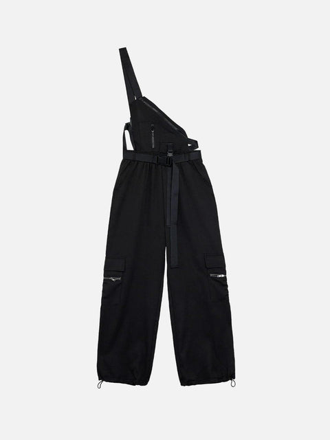 Techwear Personalized Belt Chain Cargo Overalls - Anagoc