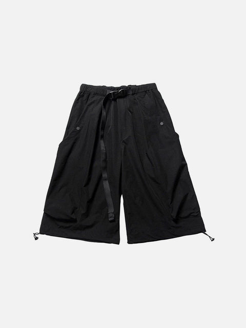 Function Belt Oversized Wide Leg Shorts - Anagoc