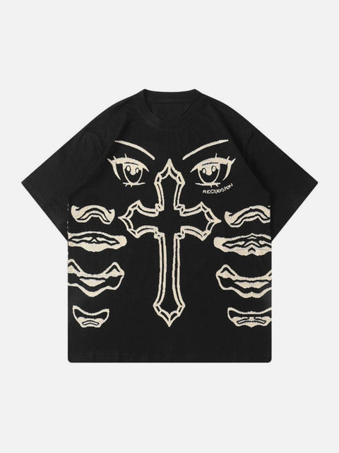 Cross Cotton Graphic Tee - Anagoc