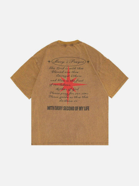 Letter Graphic Oversized Tee - Anagoc