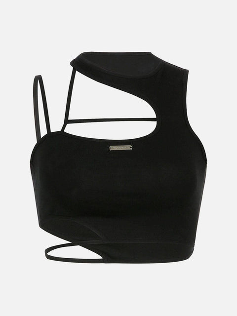 Irregular Hollow Slim Vest - Anagoc