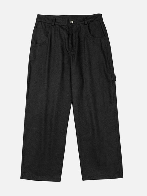 Solid Color Embroidery Pants - Anagoc