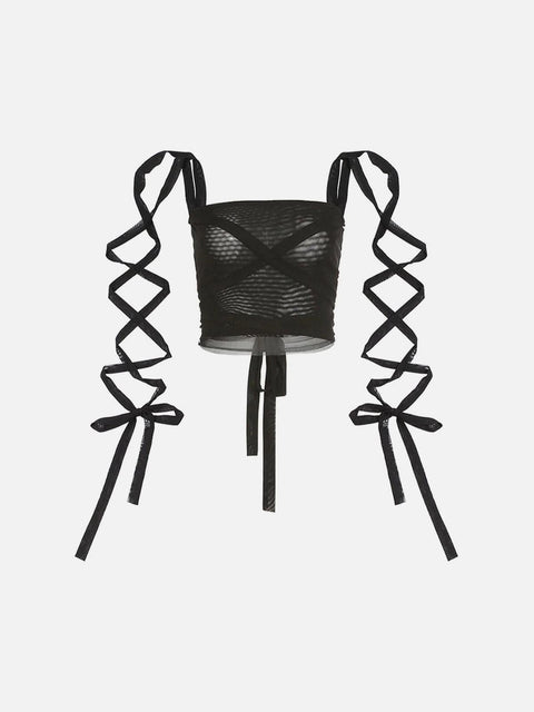 Solid Color Crop Strap Vest - Anagoc