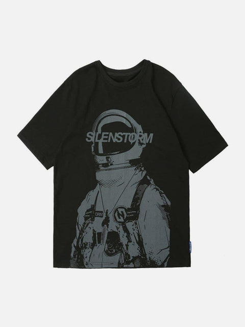 Space Astronaut Graphic Cotton Tee - Anagoc