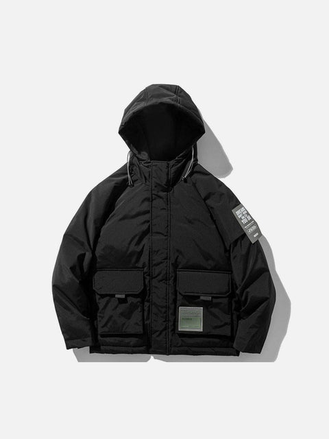 Labeling Hooded Winter Down Coat - Anagoc