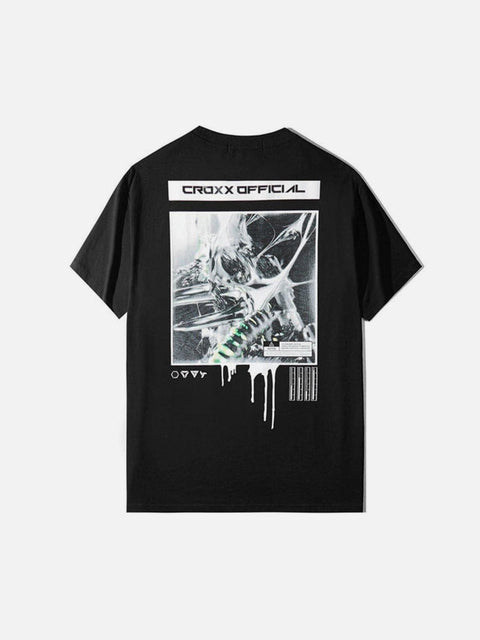 Function Dark Print Cotton Tee - Anagoc