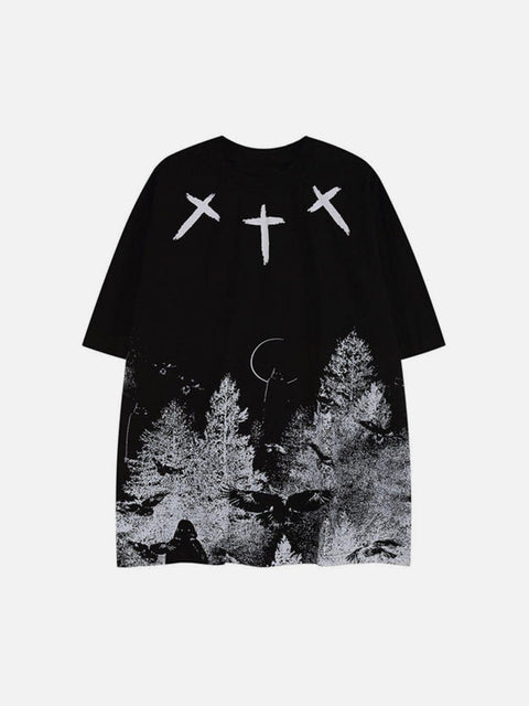 Cross Grove Cotton Graphic Tee - Anagoc