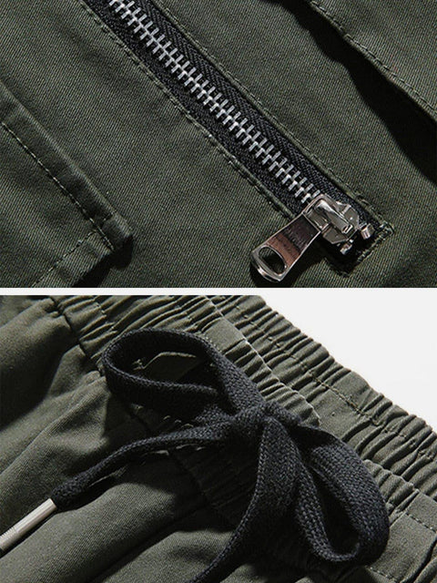 Techwear Multi Pockets Print Cargo Pants - Anagoc