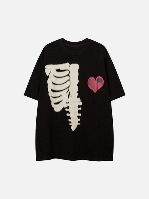 Skeleton Love Graphic Tee - Anagoc