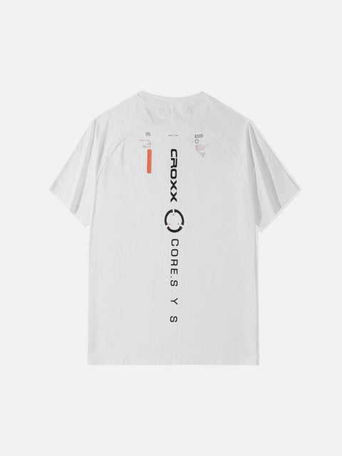 Punk Function Letter Print Cotton Tee - Anagoc