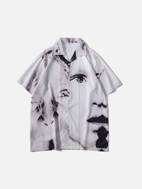 Nev Abstract Character Description Print Shirt - Anagoc