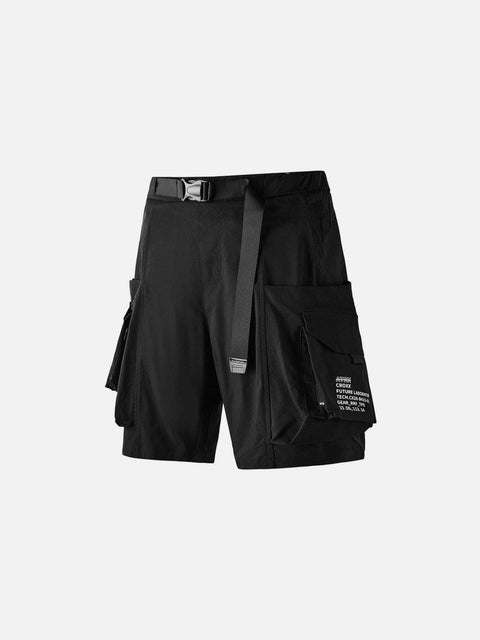 Dark Functional Big Pockets Nylon Shorts - Anagoc