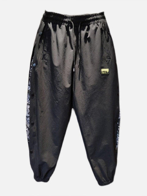Side Bandana Patchwork Cargo Pants - Anagoc