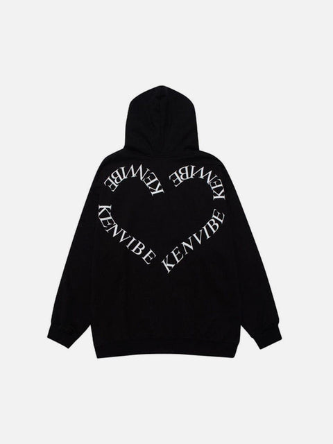 Towel Embroidery Plaid Love Hoodie - Anagoc