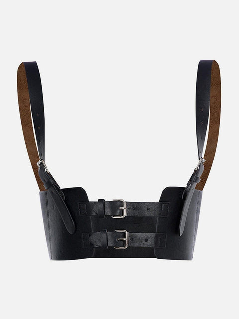 Personalized Punk Strap PU Sling Vest - Anagoc