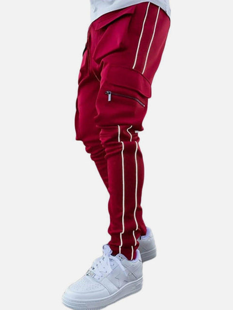 Function Reflective Strip Multi Pockets Pants - Anagoc