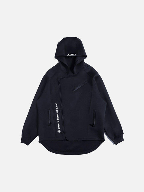 Combat Oblique Zipper Print Jacket - Anagoc
