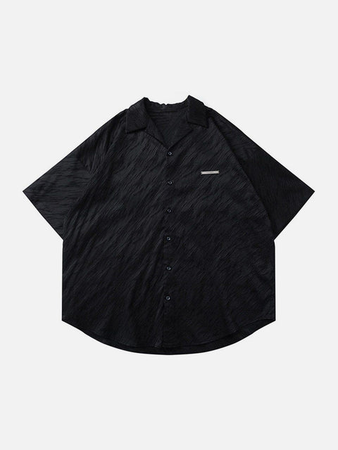 Textured Short Sleeve Shirt - Anagoc