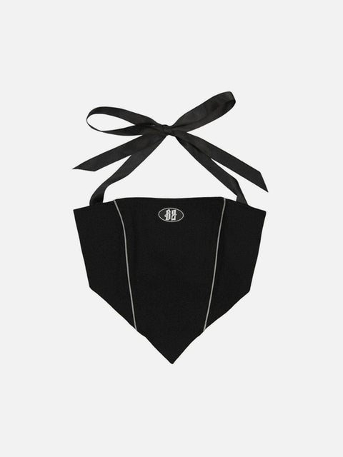 Dark Y2K Backless Ribbon Vest - Anagoc