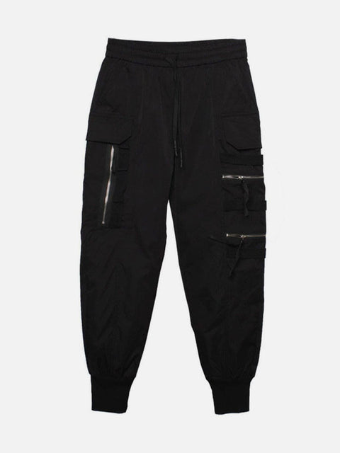 Dark Functional Personality Zipper Multi-pocket Cargo Pants - Anagoc