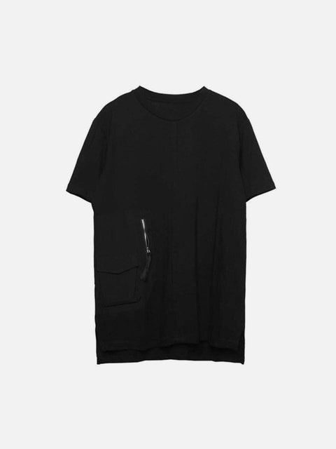 Dark Functional Zipper Pockets Tee - Anagoc
