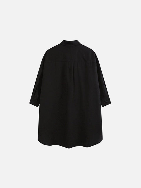 Neckline Chain Short Sleeve Shirt - Anagoc