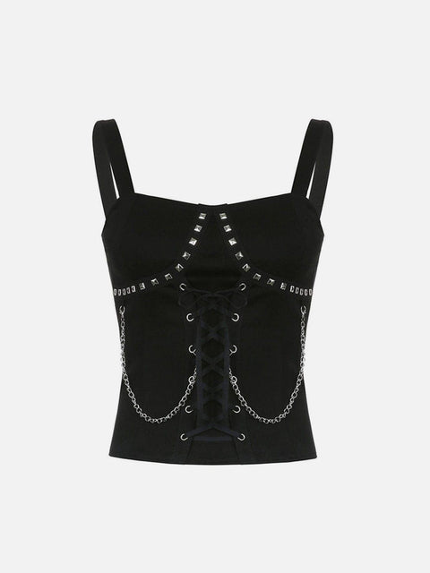 Dark Chain Rivet Vest - Anagoc