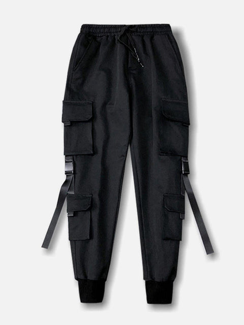 "Multi Pockets Ribbons" Pants - Anagoc